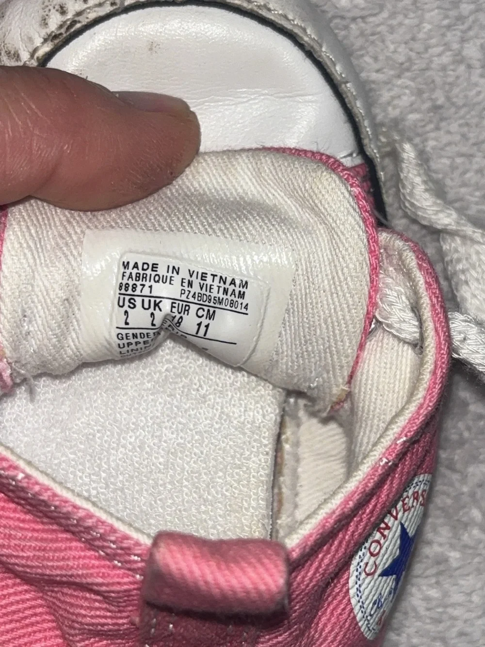 Converse Pink Canvas Kids Sneakers with White Toe